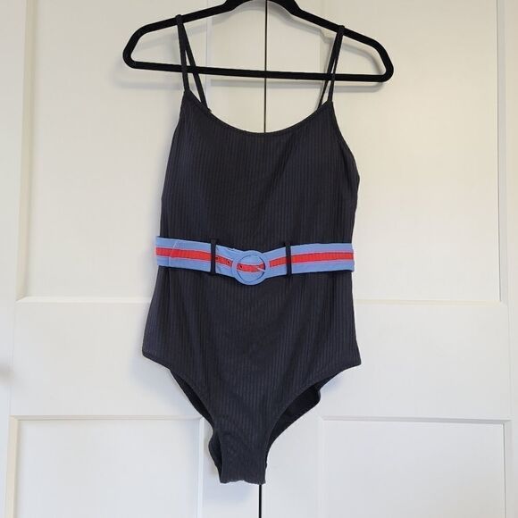 Jessica simpson ribbed belted one piece swimsuit - Picture 7 of 14